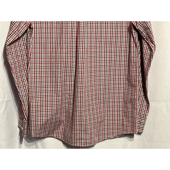 Arizona Cardinals Cutter & Buck Mens Long Sleeve Button-Down Plaid Shirt Red/Whi - Picture 6 of 10
